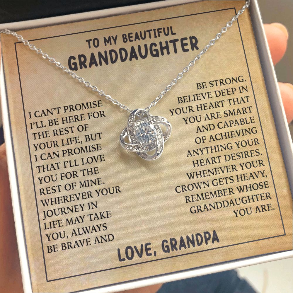 To My Beautiful Granddaughter - Love Knot Necklace