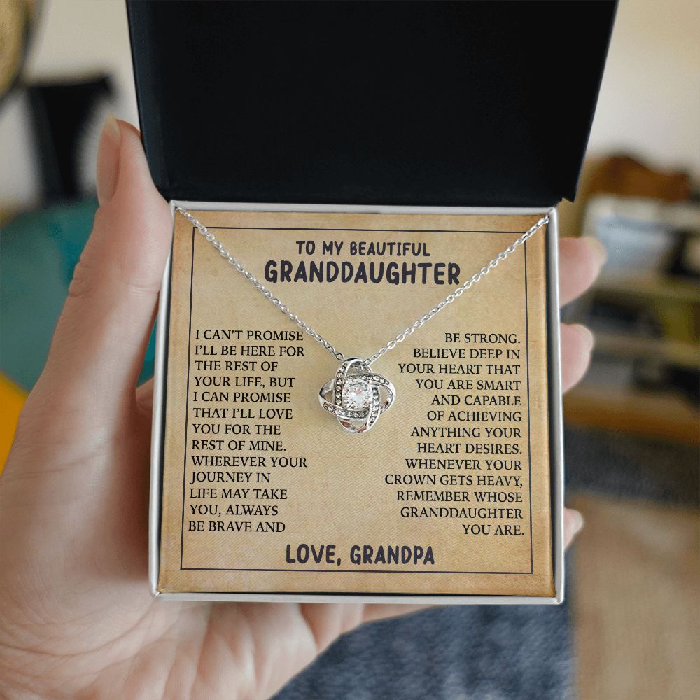 To My Beautiful Granddaughter - Love Knot Necklace