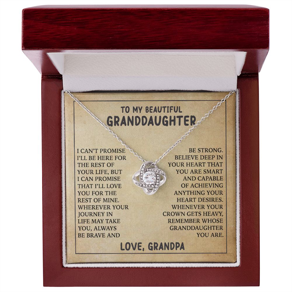 To My Beautiful Granddaughter - Love Knot Necklace