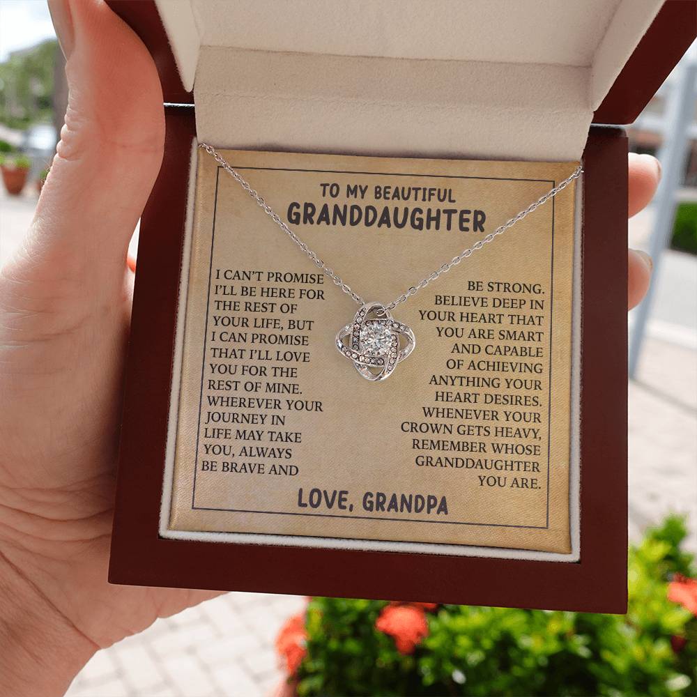 To My Beautiful Granddaughter - Love Knot Necklace