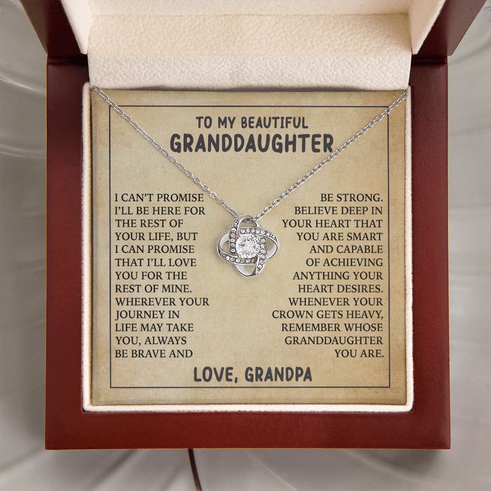 To My Beautiful Granddaughter - Love Knot Necklace