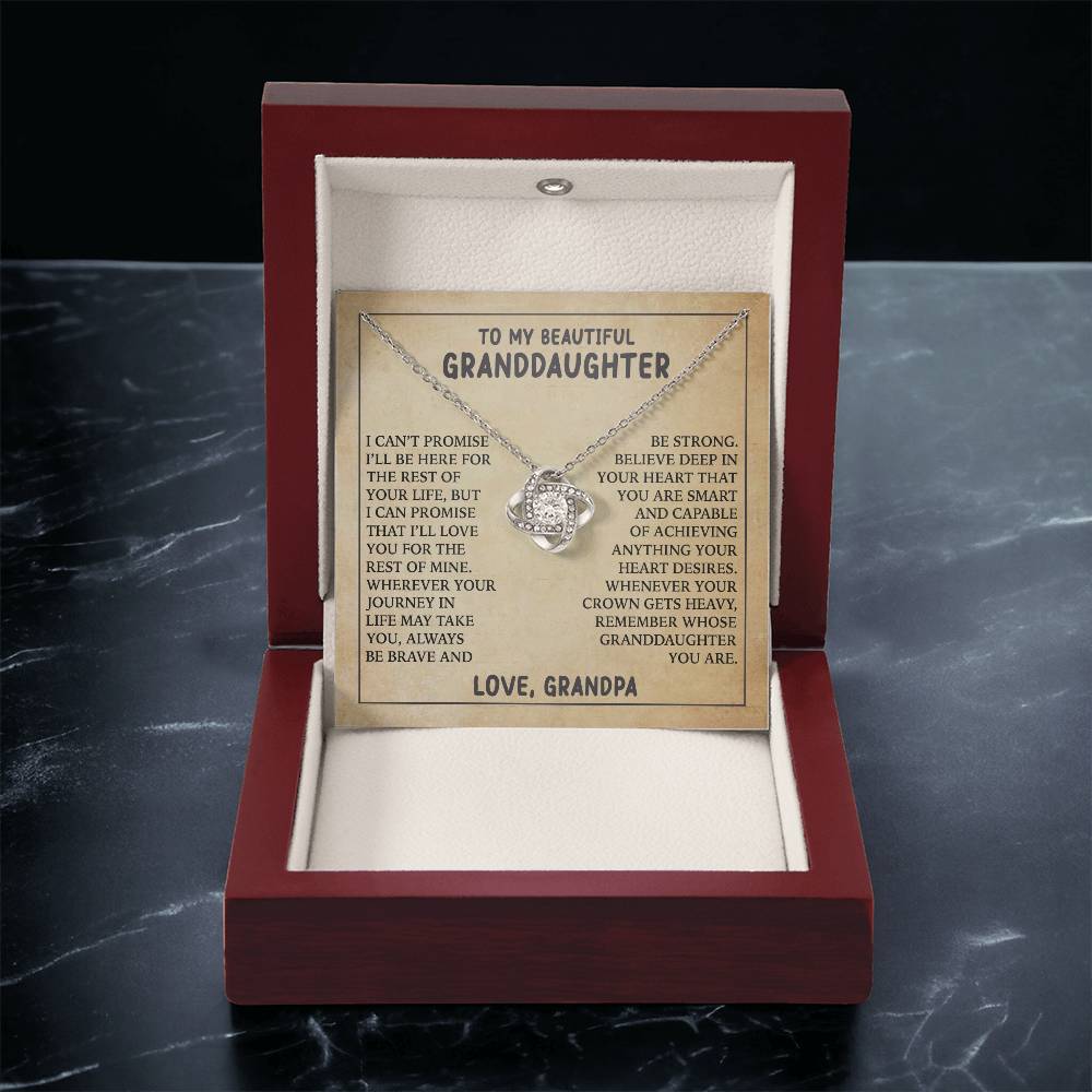 To My Beautiful Granddaughter - Love Knot Necklace