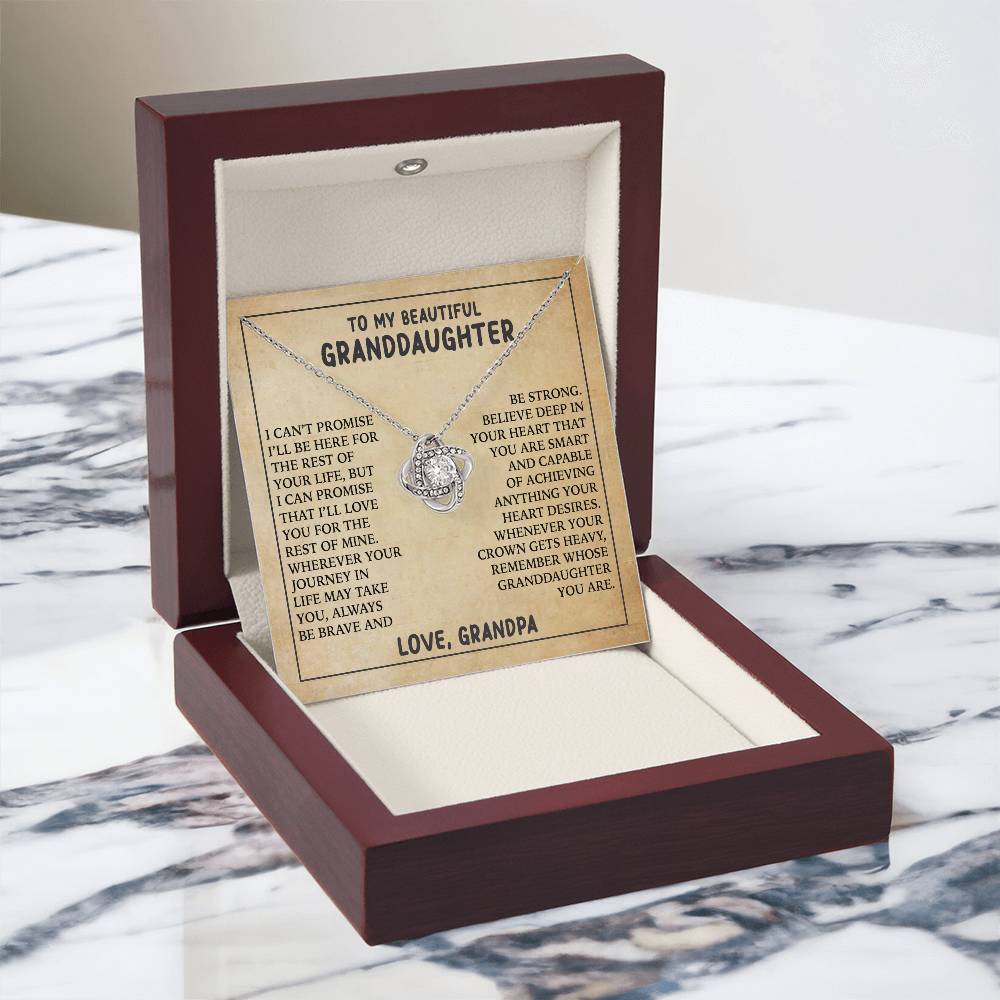 To My Beautiful Granddaughter - Love Knot Necklace