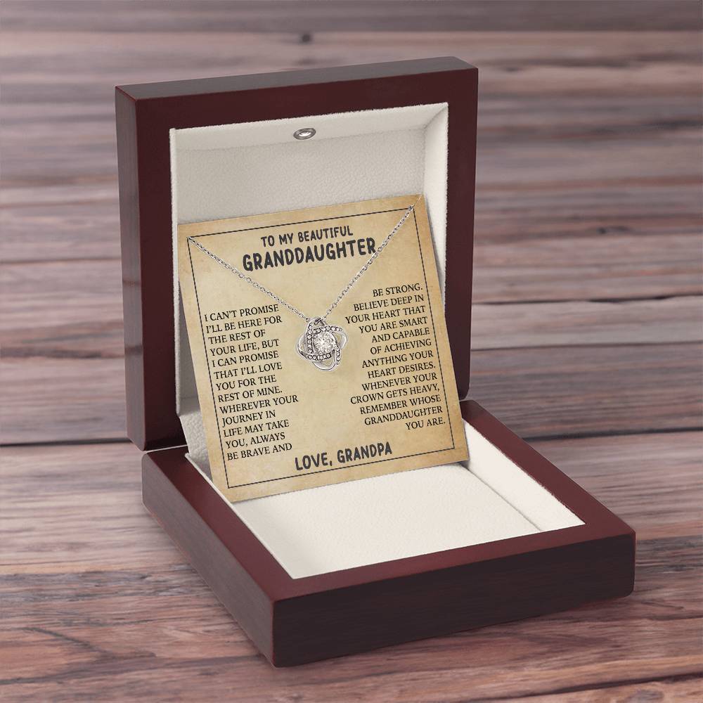 To My Beautiful Granddaughter - Love Knot Necklace