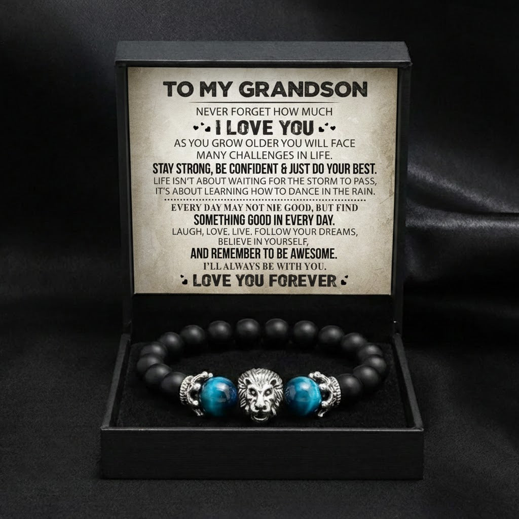 To My Grandson - Lion Protection Bracelet