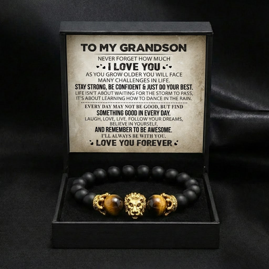 To My Grandson - Lion Protection Bracelet