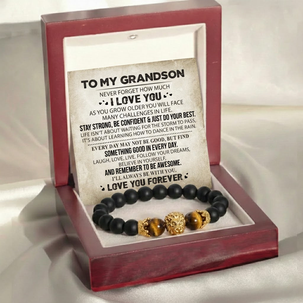 To My Grandson - Lion Protection Bracelet