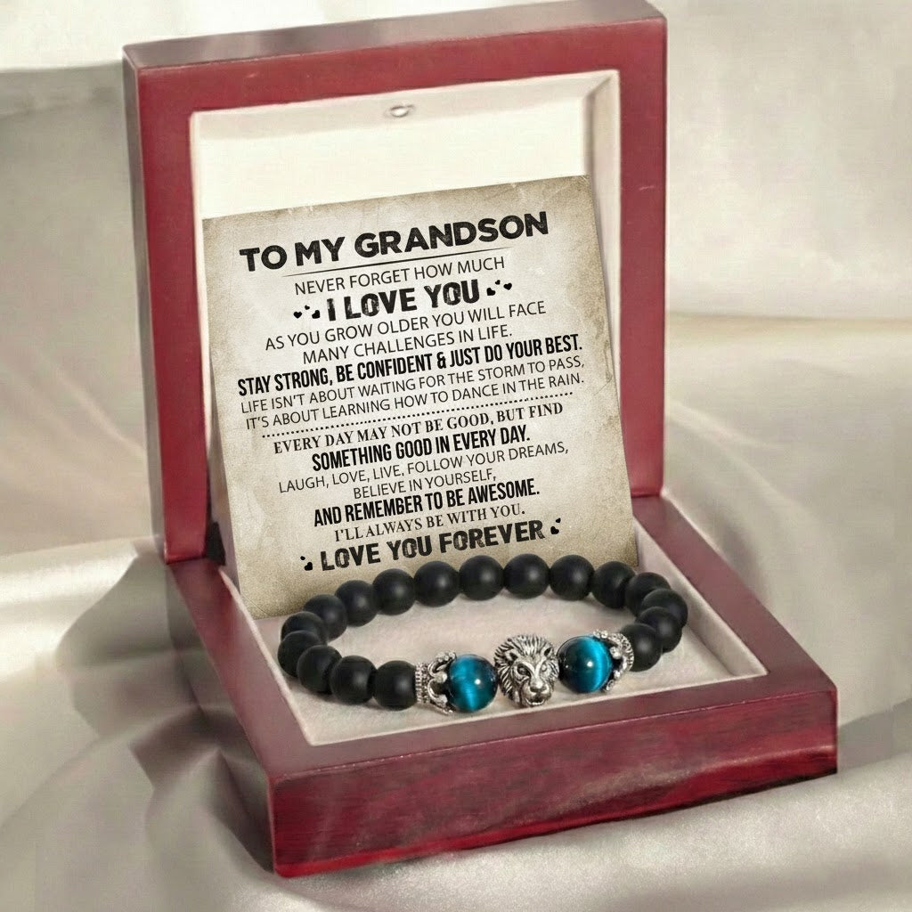 To My Grandson - Lion Protection Bracelet