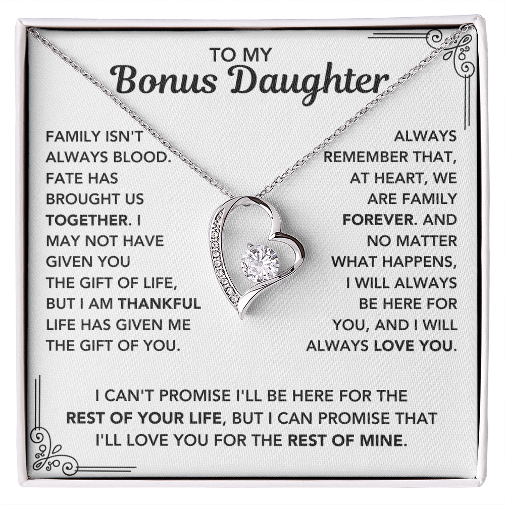 To My Bonus Daughter - "My Family Forever" Necklace