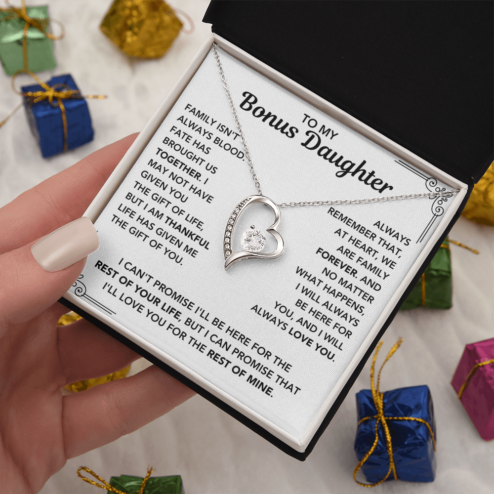 To My Bonus Daughter - "My Family Forever" Necklace