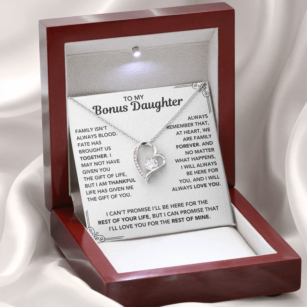To My Bonus Daughter - "My Family Forever" Necklace