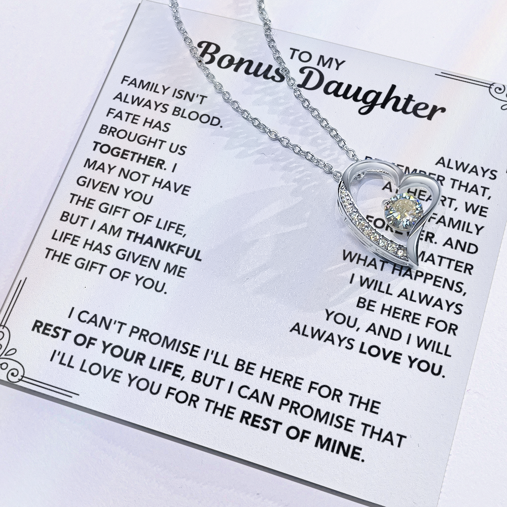 To My Bonus Daughter - "My Family Forever" Necklace